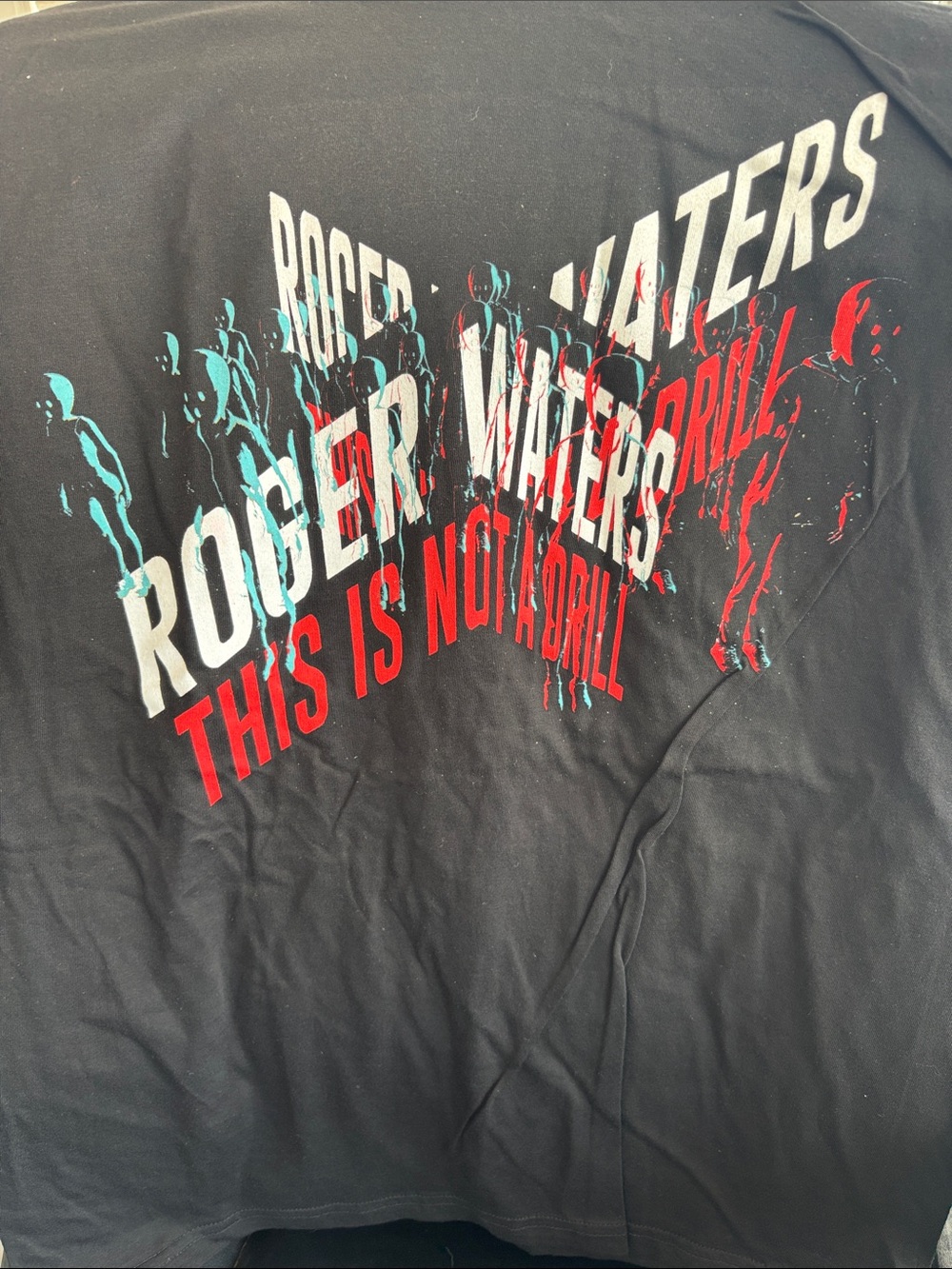 Black Graphic Tee with Bold 'Roger Waters' Print